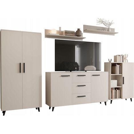 Parete attrezzata KASHMIR Lund in stile scandinavo, set di mobili per soggiorno (1/3)