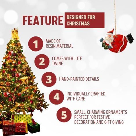 Décoration Sapin De Noël - Maison Chaussettes Bonhomme De Neige - Résine Peinte À La Main - Pour Arbre Couronne Guirlande - Lot De 1 (1/5)