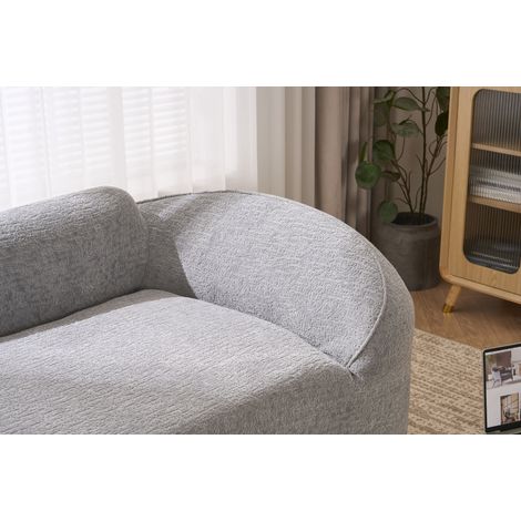 Chaiselongue-Sofa Hellgrau, Chenille, 1 Kissen, Ohne Montage MEUBLIV (1/5)