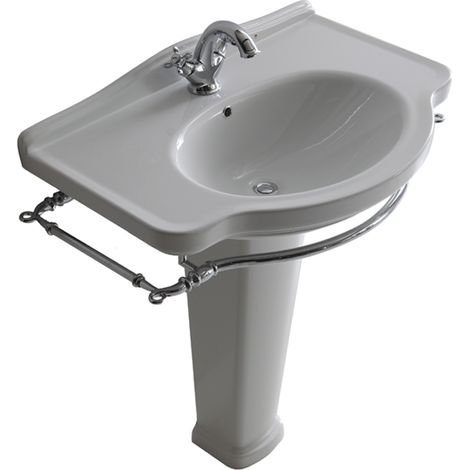 Lavabo Ethos sospeso/su colonna o su mobile cm. 75x52 monoforo