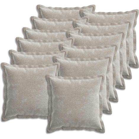 Cushion Cover 12 pcs HOUTEN Light Grey 50 x 50 cm vidaXL