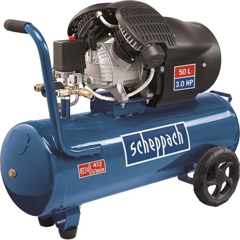 Compressore aria 50 lt lubrificato portatile bicilindrico a v Scheppach hc53dc (1/6)