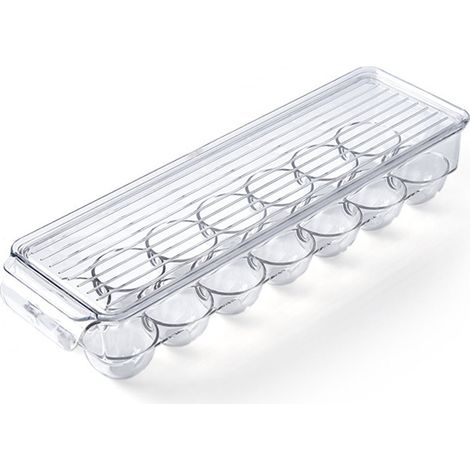 Boîte à œufs pour réfrigérateur (1 pièce) - Boîte à œufs à 14 compartiments, avec couvercle et ha (1/5)