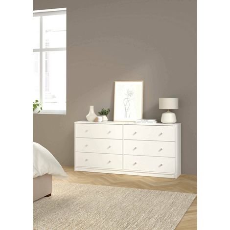 Dmora - Aparador Janine, Bufé de salón, Aparador de salón, Despensa de cocina, 143x30 h68 cm, Blanco (1/5)