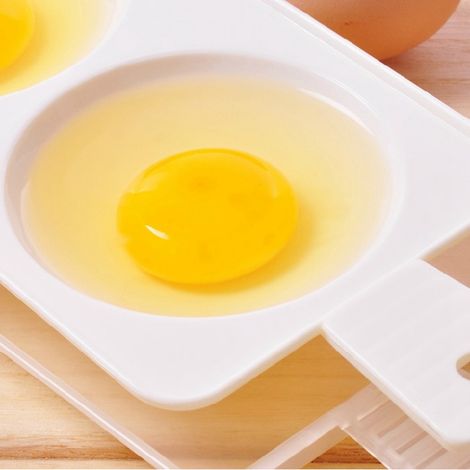 Cuiseur à œufs double pour micro-ondes en plastique, cuiseur vapeur pour œufs au four à micro-ondes, ustensiles de cuisine (1/4)