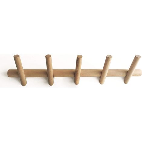 Branch Wooden Wall Coat Hooks 5 Hooks Designer Coat Rack Wall Mounted Coat Rack Clothes Rack for Hanging Coats, Scarves, Handbags 50 cm