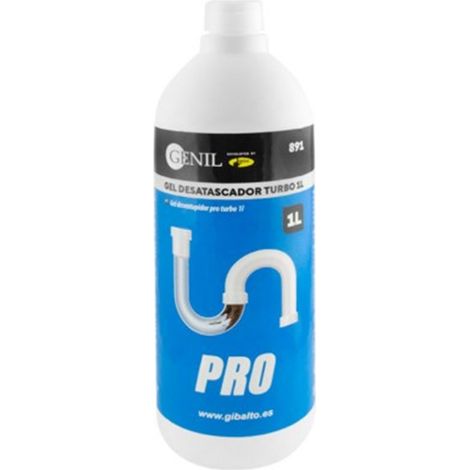 Gel Desatascador Pro Turbo 1L - Pack 12 Uds.  Formato Gel, Capacidad 1L, Color Amarillento