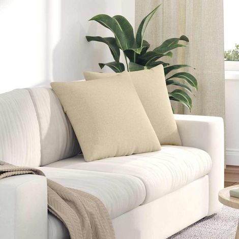 Sofakissen 2 pcs Creme 50 x 50 cm Stoff