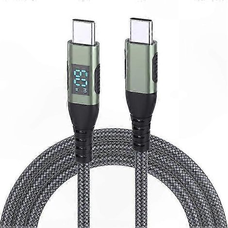 Câble USB-C vers USB-C tressé 3 mètres, charge rapide 60W, transfert de données haute vitesse pour smartphones et tablettes, robuste et durable