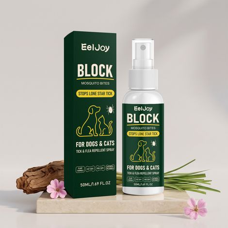 Spray anti-tiques et anti-puces pour animaux de compagnie, convient aux chats et aux chiens, protection antiparasitaire externe, nettoyant et protecteur – 50 ml (1/5)