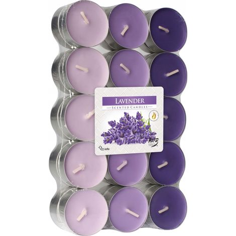 Velas aromáticas Aura Candles, lavanda, 30 unidades.