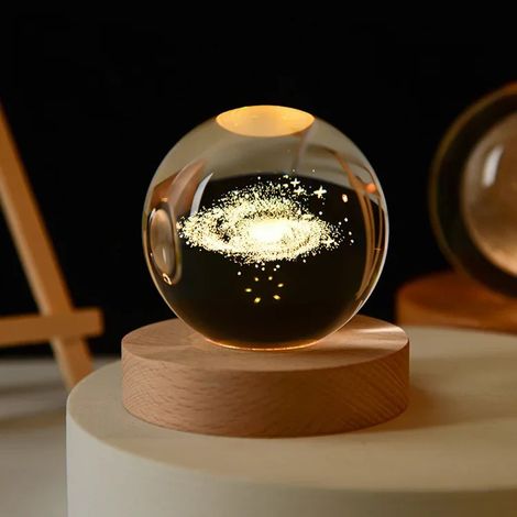 Boule de cristal 3D de 6 cm, gravée au laser, décoration de bureau pour la maison (1/2)