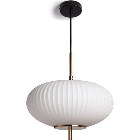 Suspension Métal et Verre Beca Oblade Bronze