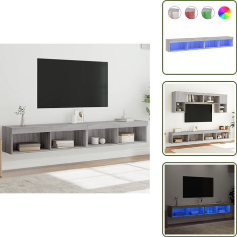 Mobili per TV - vidaXL Mobili TV con Luci LED 2pz Grigio Sonoma 100x30x30 cm - Mobili porta TV