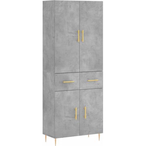 Credenza cassettiera mobile contenitore organizer cucina soggiorno salotto alto 695 x 34 x 180 cm legno ingegnerizzato grigio 020034666