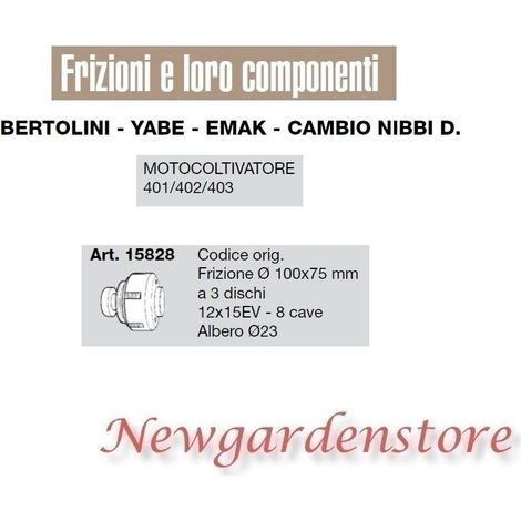 Frizione 3 dischi 12x15EV motocoltivatore 401 402 403 BERTOLINI EMAK15828 YABE