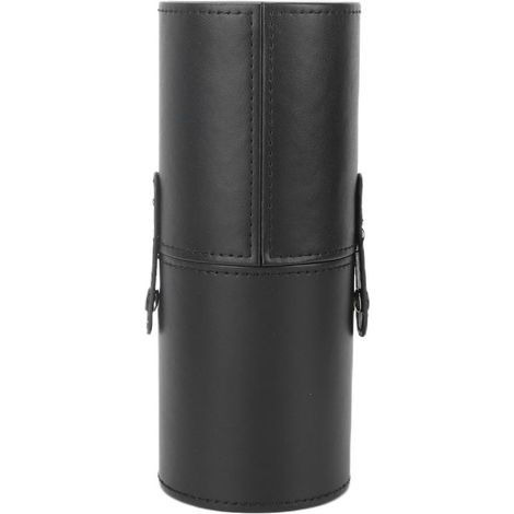 Trousse de rangement pour pinceaux de maquillage portable, étui à cosmétiques en PU, boîte de rangement noire (1/5)