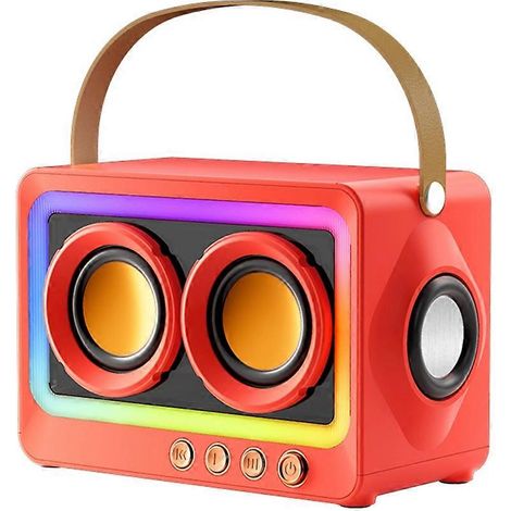 Tragbarer Bluetooth-Lautsprecher mit Subwoofer, kabelloser Hi-Fi-Sound, roter Mini-Bluetooth-MP3-Lautsprecher (1/5)