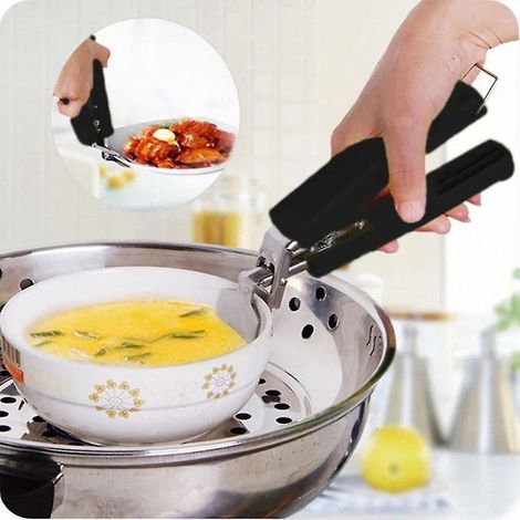Pince de préhension anti-chaleur en acier inoxydable pour casseroles, poêles et plats chauds. Pince de récupération pour casseroles, assiettes et bols. Pince de préhension pour four à vapeur, four à c (1/5)