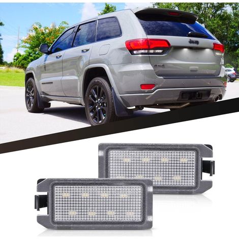 Assemblage d'éclairage de plaque d'immatriculation LED Canbus pour Grand Cherokee (WK2) Compass Patriot Viper Blanc vif 6000K 12V Ensemble d'éclairage de plaque d'immatriculation arrière (1/5)