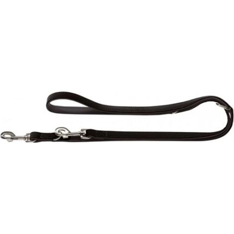 Laisse en Nickel Cuir Kunstleder Nubuk Polyuréthane pour Chien Noir 15-200 cm