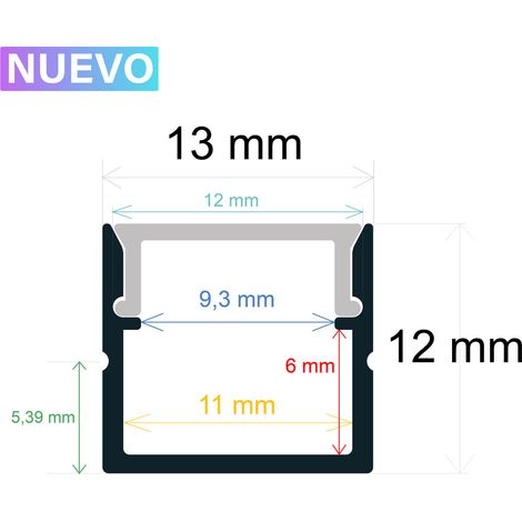Perfil Led Superficie 13x12mm Opal 2m 161311