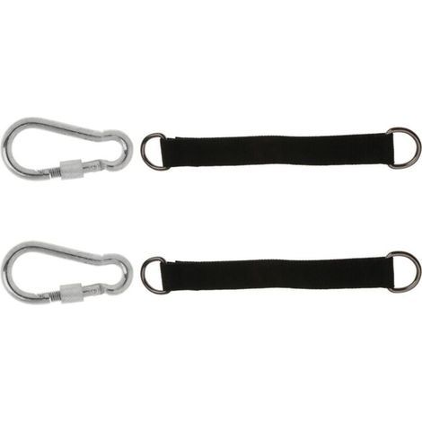 Sangle de suspension Ulisem 300 cm, sangles de suspension robustes, ensemble de suspension avec 2 mousquetons à anneau en D, pour camping, terrasse, hamacs et balançoires, lot de 2 (1/4)