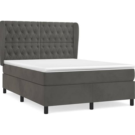 Maison Exclusive - Boxspringbett mit Matratze Dunkelgrau 140x200 (1/5)