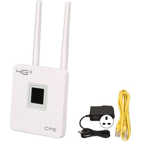 Routeur 4G LTE CPE 150Mbps, interface RJ45, DC 12V 1A 50-60Hz, écran LCD intelligent 1.44 pouce, prise UK 110-240V, routeur sans fil 4G (1/5)