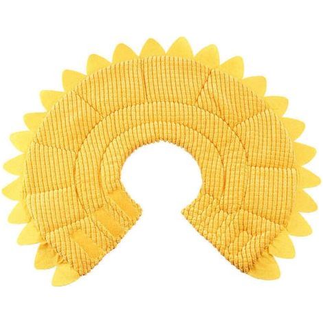 Collerettes pour Chiens Chat Anti-Morsure Protection Ajustable Collier de Récupération Comfy Cone pour Chiens et Chat avec Adorable Motif de Tournesol (Jaune S),, Ensoleillé (1/5)