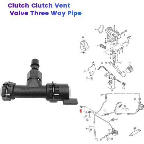 Tuyau Trois Voies Soupape Ventilation Embrayage Compatible A3 TT Référence 1J0721468E