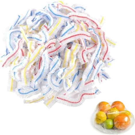 Lot de 100 couvercles alimentaires en plastique extensible, réutilisables, pour fruits/légumes/viande/aliments (1/4)