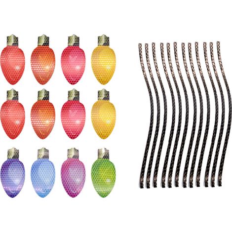 Décorations magnétiques lumineuses réfléchissantes, ensemble d'aimants en forme d'ampoule pour réfrigérateur de voiture, 12 fils d'ampoules (1/5)
