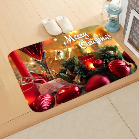 Tapis De Sol - Tapis De Noël En Flanelle Avec Dos Antidérapant En Caoutchouc Recyclé - Pour Intérieur Et Extérieur - 40 X 60 Cm - 1 Pièce (1/3)