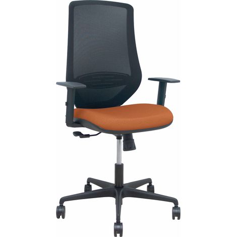 Silla Mardos sincro malla negra bali marrón brazo regulable