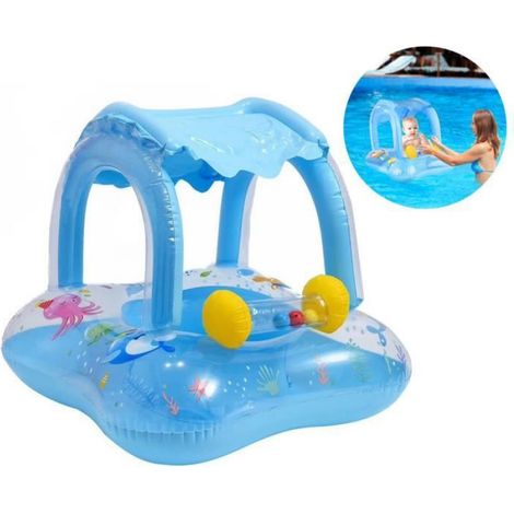 Bouée Piscine - Gonflable Enfants - Avec Parasol Intégré - Épaisseur Renforcée - 1 Pièce (1/4)
