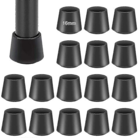 Embouts de protection en caoutchouc pour pieds de chaise, adaptés aux planchers en bois dur, lot de 16. (1/5)