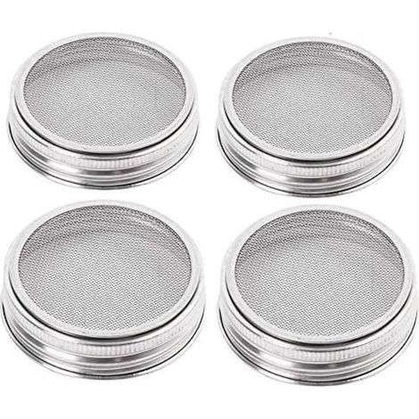 Lot de 4 grands couvercles en acier inoxydable avec bonne aération pour germination de graines biologiques dans votre cuisine (1/5)