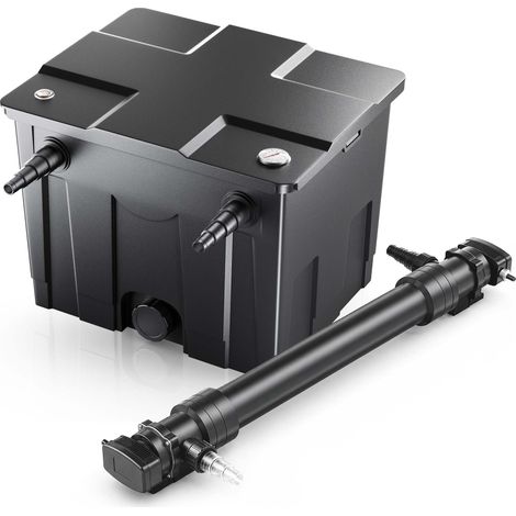 SunSun Komplettset: CBF-350 Teichfilter bis 12000 L Teichfilteranlage als Durchlauffilter, CUV-672 Teichklärer UVC Klärer mit 72 Watt UV-C Leistung (1/5)