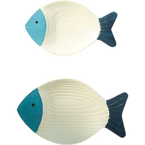 Décoration murale en bois représentant un poisson, sculpture de poisson en bois, idéale pour un thème de plage.