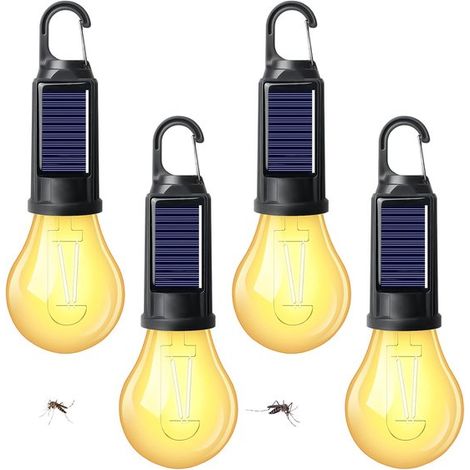 Set di 4 lampade da campeggio, ricaricabili, a LED, portatili, con funzione antizanzare, 3 modalità di illuminazione, lampada da tenda ricaricabile, lampadina, illuminazione da campeggio impermeabile. (1/5)