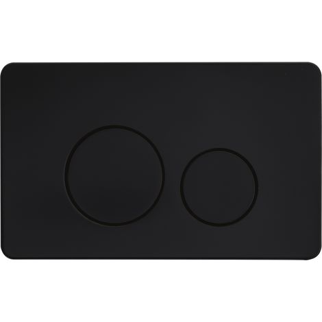 Balneo Plaque de commande WC OXO noire - plaque encastrée pour bâti-support - double touche 2 fonctions (1/4)