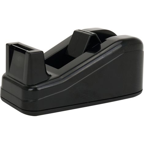 BEBUSINGOTO Dispensador de cinta de escritorio, resistente, con peso y base antideslizante, compatible con rollos de cinta de 33 m (negro) (1/4)