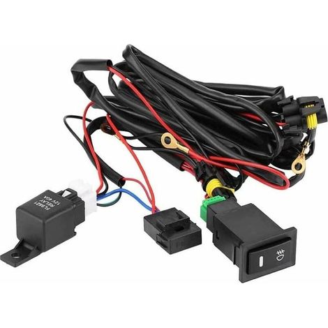 Faisceau antibrouillard LED 12V 40A – Câblage pour feux tout-terrain – Interrupteur marche/arrêt – Longueur 3,26 m (1/5)
