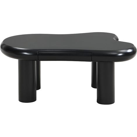 Table basse noire en MDF en forme de nuage avec éclairage LED multicolore et tiroir de rangement (1/5)