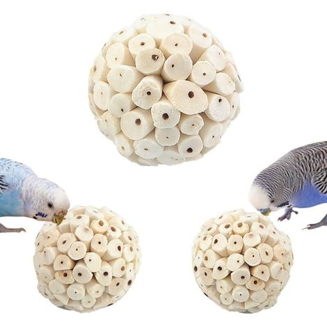 [NON UTILIZZATO] Set di 3 palline da masticare naturali per uccelli
