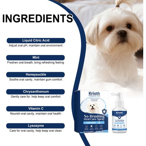 Hunde-Zahnreinigungsspray – Reinigt die Zähne, erfrischt den Atem, Pflegeprodukt für Haustiere – 50 ml -- DTEKGAZ (1/5)