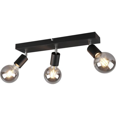 VANNES BARRA 3 SPOTS ORIENTABILI NERA L. 44CM ATTACCO E27 (1/3)