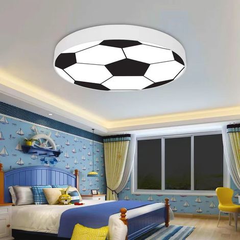 AUTRUCKER Plafonnier LED pour chambre d'enfant, lampe décorative pour chambre, plafonnier en forme de ballon de football, 40 cm, tricolore (1/5)