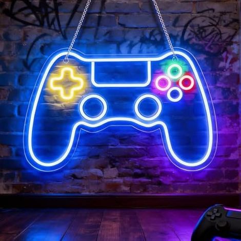 Enseigne Lumineuse, Neon Led Gaming Manette, Décoration Gaming, Gamer Decoration Chambre Murale Lampe, Réglable, Connexion Usb, Pour Décorer Un Mur, Un Cadeau Ou Une Fête (1/5)